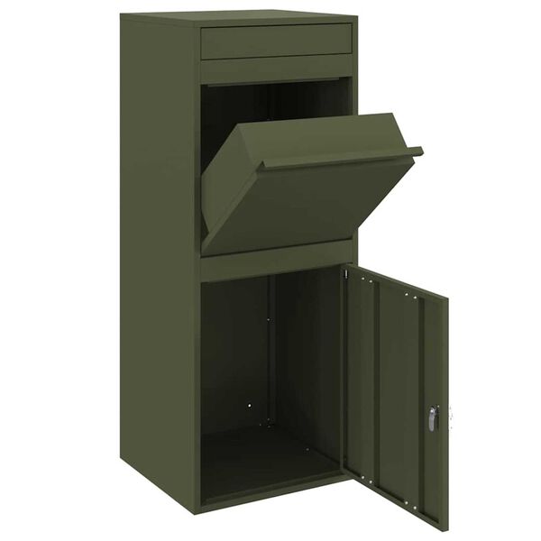 vidaXL Θυρίδα Πακέτων Λαδί 41 x 38 x 103 εκ Ατσάλι