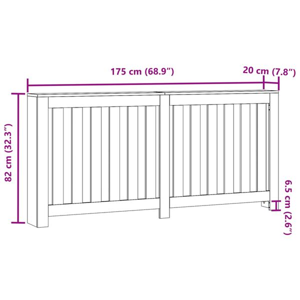vidaXL Κάλυμμα Καλοριφέρ Γκρι Σκυροδέματος 175x20x82 εκ. Επεξ. Ξύλο