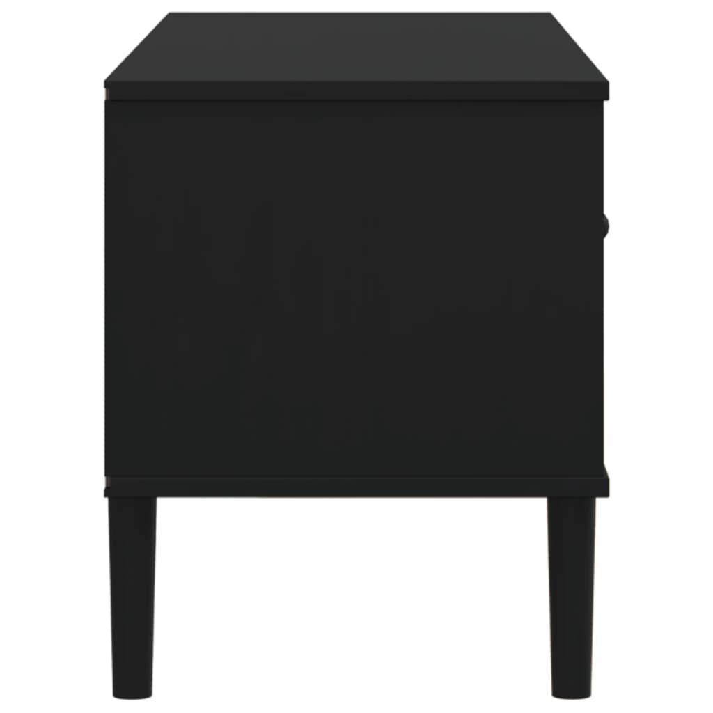 vidaXL Έπιπλο Τηλεόρασης SENJA Μαύρο / Ρατάν 106x40x49 εκ. Μασίφ Πεύκο