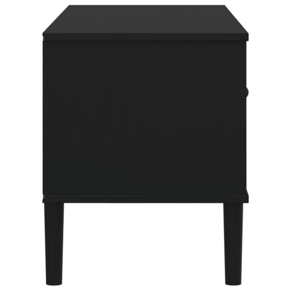vidaXL Έπιπλο Τηλεόρασης SENJA Μαύρο / Ρατάν 106x40x49 εκ. Μασίφ Πεύκο