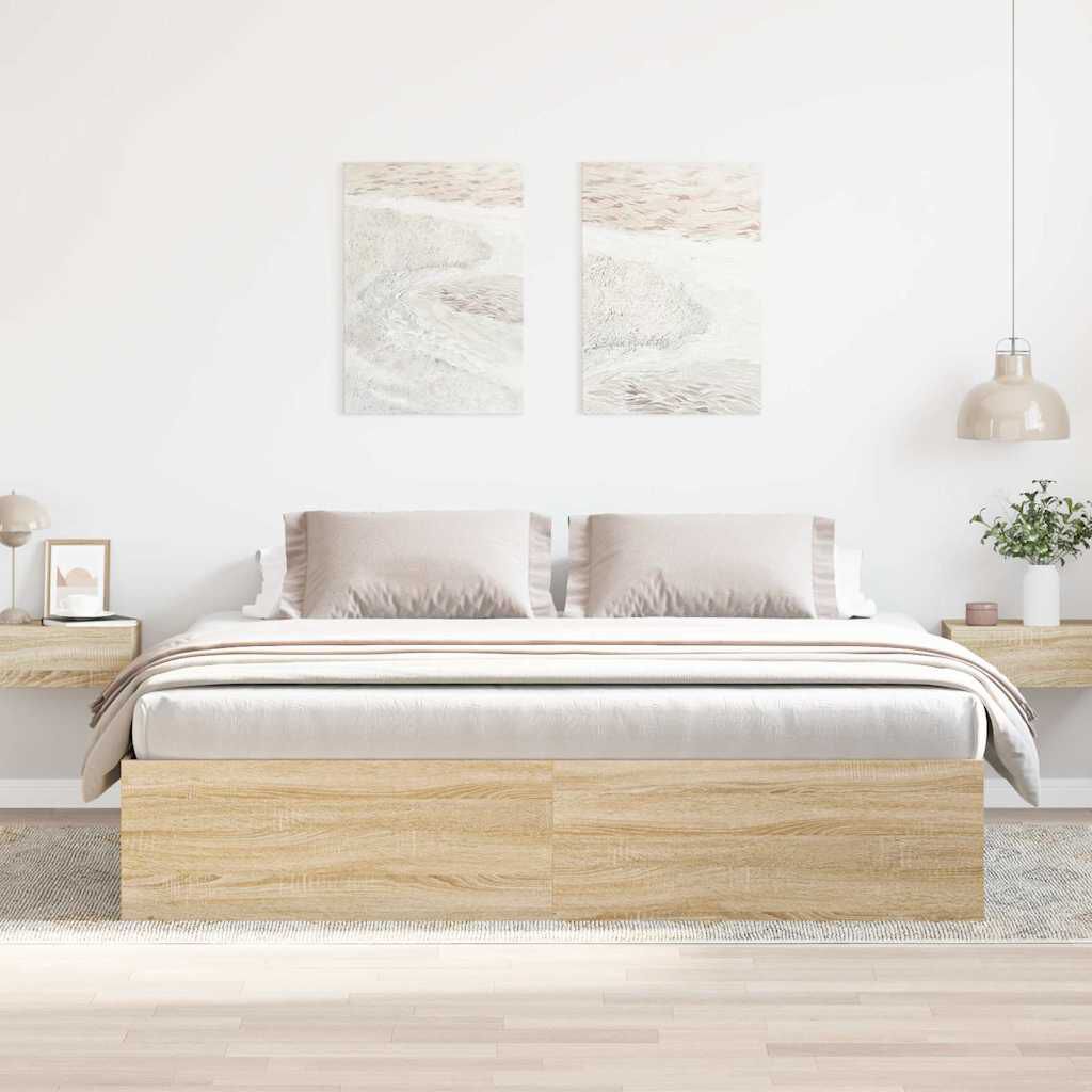 vidaXL Πλαίσιο Κρεβατιού Sonoma Δρυς 200x200 εκ.