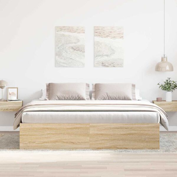vidaXL Πλαίσιο Κρεβατιού Sonoma Δρυς 200x200 εκ.