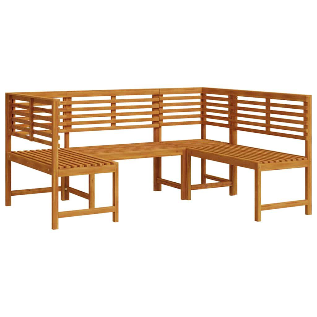 vidaXL Σετ Παγκάκι Κήπου 3 pcs Καφέ Μασίφ ξύλο ακακίας