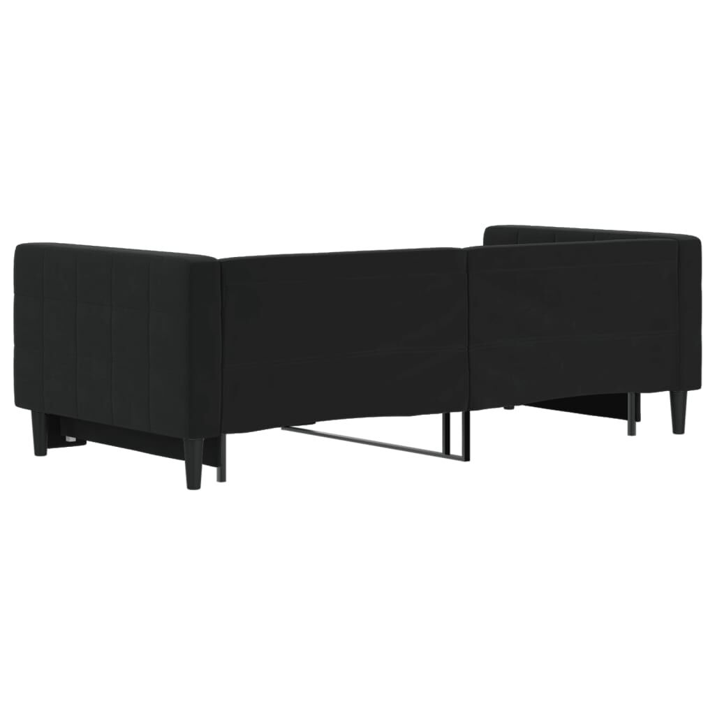 vidaXL Καναπές Κρεβάτι Συρόμενος Μαύρος 90x190 εκ. Βελούδινος