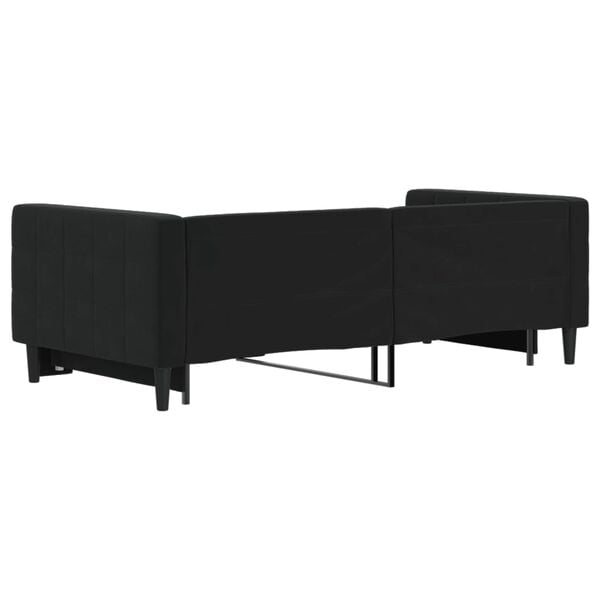 vidaXL Καναπές Κρεβάτι Συρόμενος Μαύρος 90x190 εκ. Βελούδινος