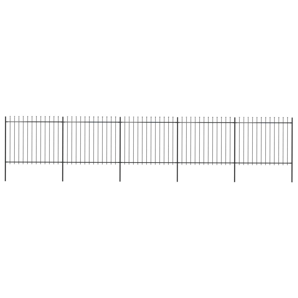vidaXL Κάγκελα Περίφραξης με Λόγχες Μαύρα 8,5 x 1,5 μ. από Χάλυβα