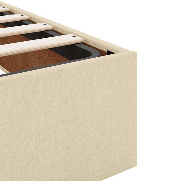 vidaXL Οθωμανικό κρεβάτι με στρώμα Cream 90x200cm ύφασμα