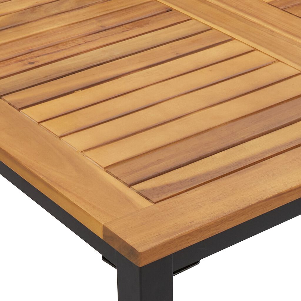 vidaXL Τραπέζι Κήπου 90x90x75 εκ. Μασίφ ξύλο ακακίας και Μέταλλο