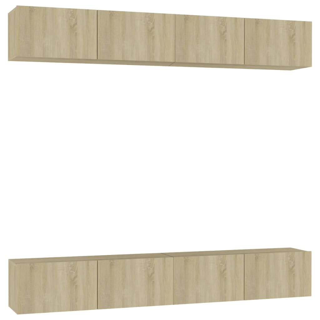 vidaXL Έπιπλα Τηλεόρασης 4 τεμ. Sonoma Δρυς 100x30x30 εκ. Επεξ. Ξύλο