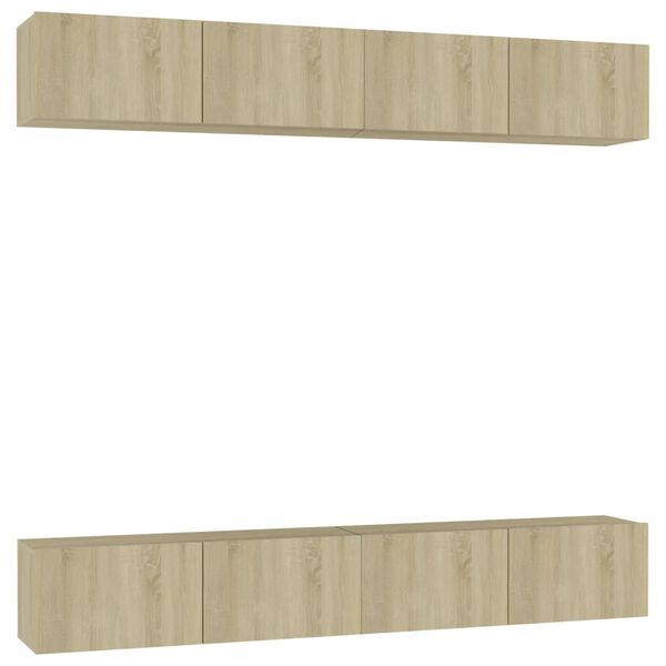 vidaXL Έπιπλα Τηλεόρασης 4 τεμ. Sonoma Δρυς 100x30x30 εκ. Επεξ. Ξύλο