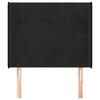 vidaXL Κεφαλάρι με Πτερύγια Μαύρο 83x16x118/128 εκ. Βελούδινο