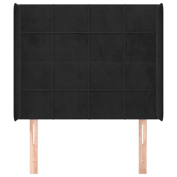 vidaXL Κεφαλάρι με Πτερύγια Μαύρο 83x16x118/128 εκ. Βελούδινο