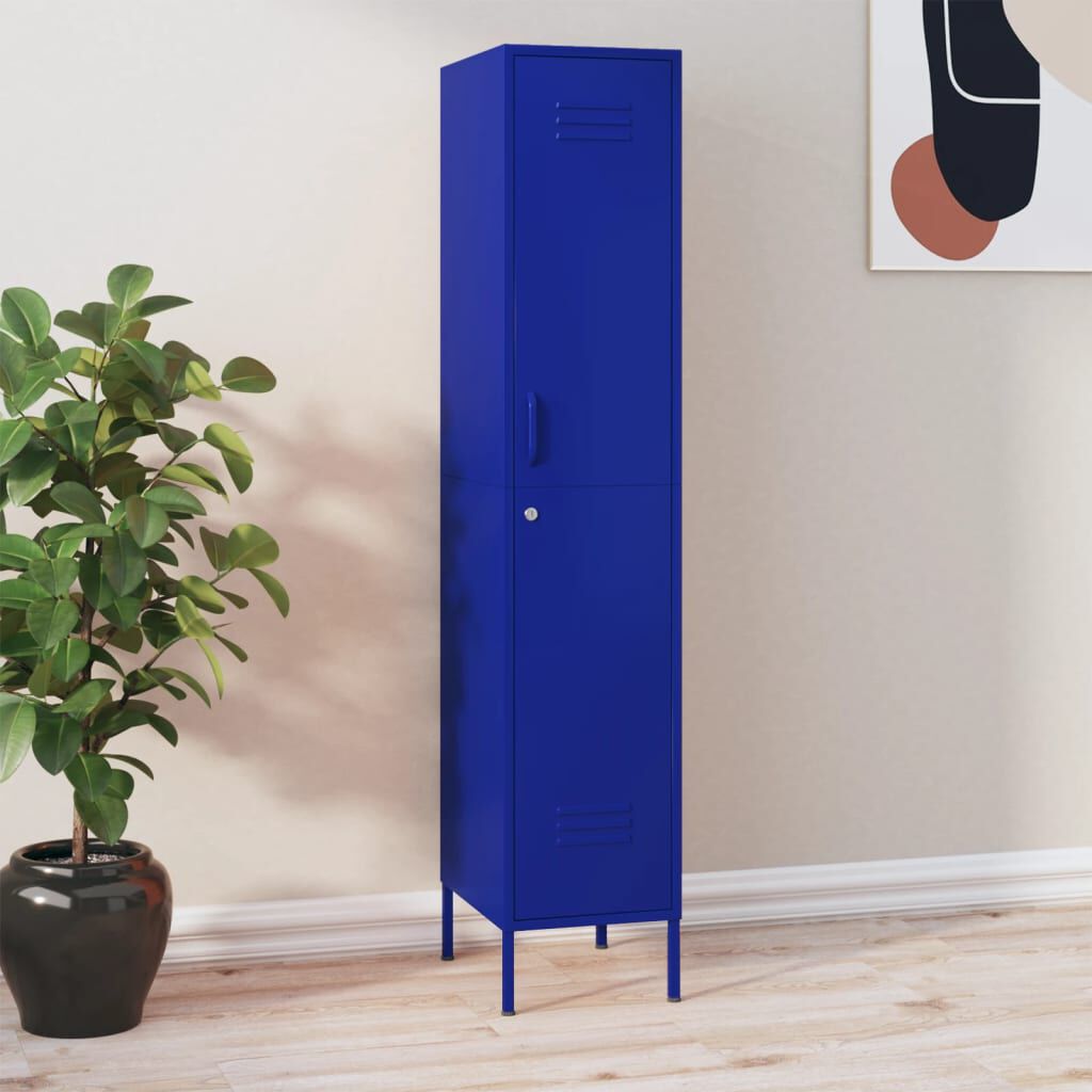 vidaXL Φοριαμός Ναυτικό Μπλε 35 x 46 x 180 εκ. από Ατσάλι