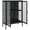 vidaXL Ντουλάπι Μαύρο 75 x 35 x 105 εκ. από Γυαλί και Ατσάλι
