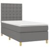 vidaXL Κρεβάτι Boxspring με Στρώμα Σκούρο Γκρι 90x200 εκ. Υφασμάτινο