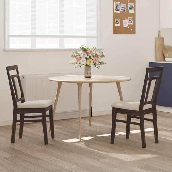 vidaXL Καρέκλα τραπεζαρίας 2 pcs Ανοιχτό Καφέ και Ανοιχτό
