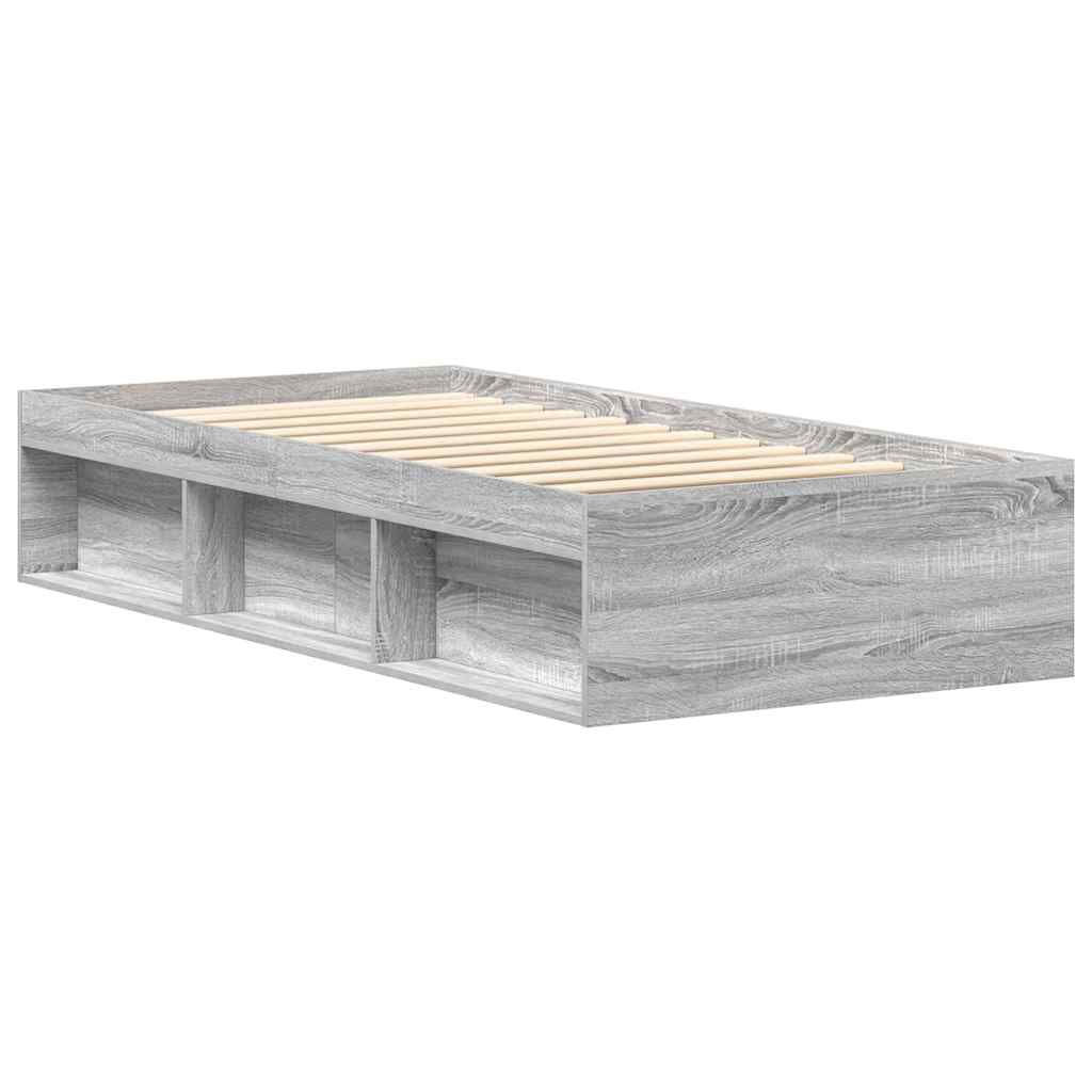 vidaXL Πλαίσιο Κρεβατιού Γκρι Sonoma 90 x 190 εκ.