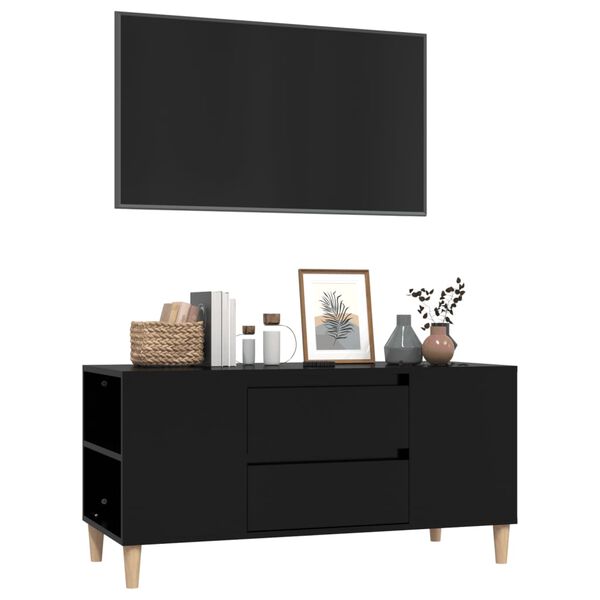vidaXL Έπιπλο Τηλεόρασης Μαύρο 102x44,5x50 εκ. Επεξεργασμένο Ξύλο