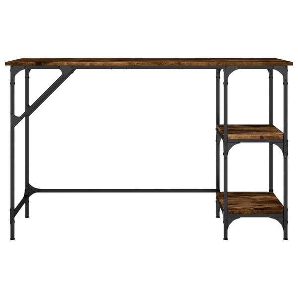 vidaXL Γραφείο Καπνιστή Δρυς 120x50x75 εκ Μέταλλο & Επεξεργασμένο Ξύλο
