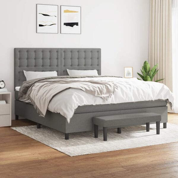 vidaXL &Kappa;&rho;&epsilon;&beta;ά&tau;&iota; Boxspring &mu;&epsilon; &Sigma;&tau;&rho;ώ&mu;&alpha; &Sigma;&kappa;&omicron;ύ&rho;&omicron; &Gamma;&kappa;&rho;&iota; 160x200 &epsilon;&kappa; &Upsilon;&phi;&alpha;&sigma;&mu;ά&tau;&iota;&nu;&omicron;