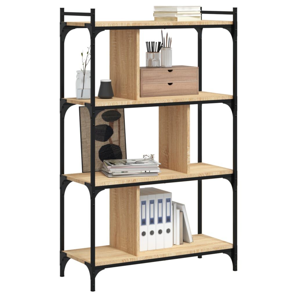 vidaXL Βιβλιοθήκη 4 Επιπέδων Sonoma Δρυς 76 x 32 x 123 εκ. Επεξ. Ξύλο
