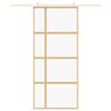 vidaXL Συρόμενη Πόρτα Χρυσή 90 x 205 εκ. από Γυαλί ESG και Αλουμίνιο