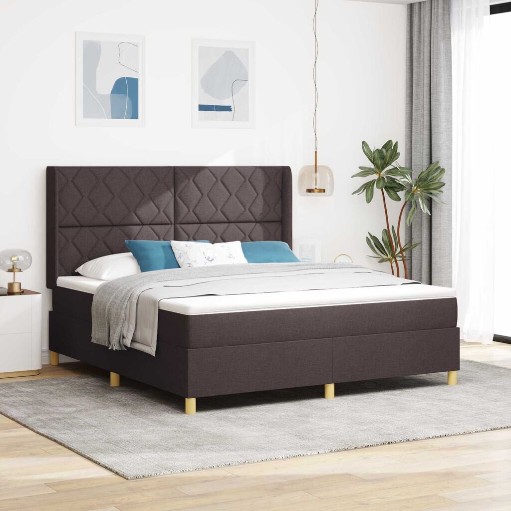 vidaXL Κρεβάτι με ελατήρια και στρώμα Καφέ 180 x 200 εκ.