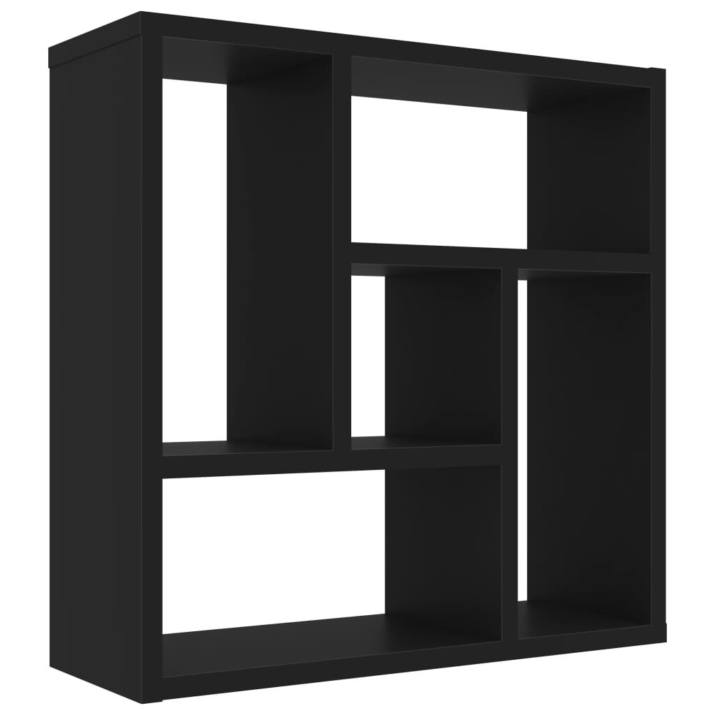 vidaXL Ραφιέρα Τοίχου Μαύρη 45,1 x 16 x 45,1 εκ. από Επεξ. Ξύλο
