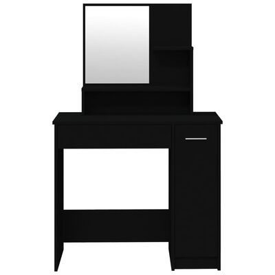 vidaXL Μπουντουάρ με Καθρέφτη Μαύρο 86,5 x 35 x 136 εκ.