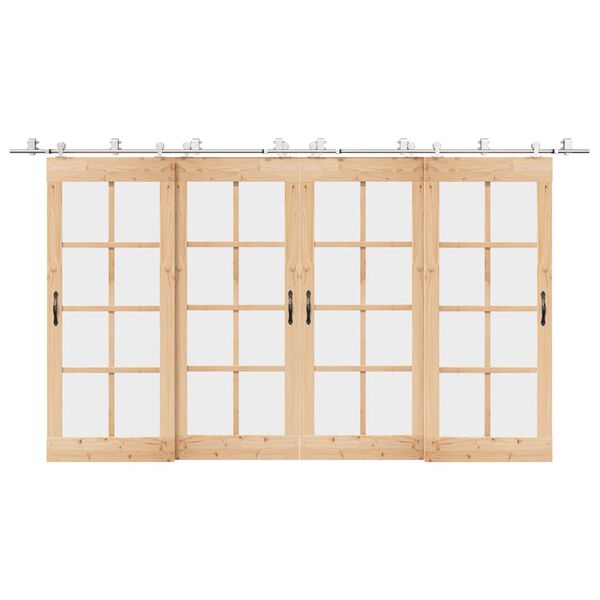 vidaXL Μηχανισμός Συρόμενης Μεσόπορτας Ασημί 200 εκ. Ανοξείδωτο Ατσάλι