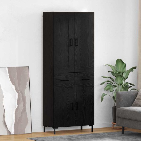 vidaXL Highboard &mu;&epsilon; &sigma;&upsilon;&rho;&tau;ά&rho;&iota; 2 pcs &Mu;&alpha;ύ&rho;&eta; &Omicron;&xi;&upsilon;ά &Epsilon;&pi;&epsilon;&xi;&epsilon;&rho;&gamma;&alpha;&sigma;&mu;έ&nu;&omicron; &xi;ύ&lambda;&omicron;