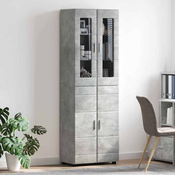 vidaXL Highboard &mu;&epsilon; &rho;ά&phi;&iota; FLORIN &Sigma;&kappa;&upsilon;&rho;ό&delta;&epsilon;&mu;&alpha; &Gamma;&kappa;&rho;&iota; 60 x 35 x 182 &epsilon;&kappa;.