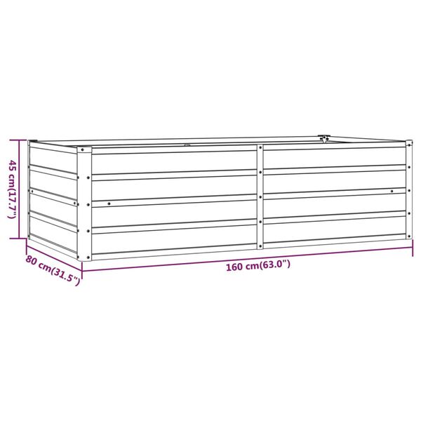 vidaXL Ζαρντινιέρα Σκουριασμένο 160x80x45 εκ. Ατσάλι Σκληρυθέν Αέρα