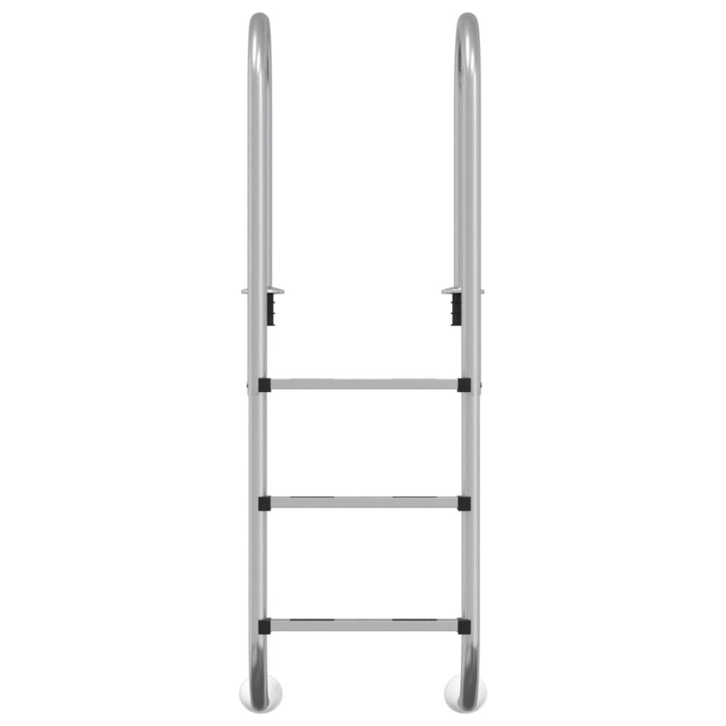 vidaXL Σκάλα Πισίνας 54 x 38 x 158 εκ. από Ανοξείδωτο Ατσάλι