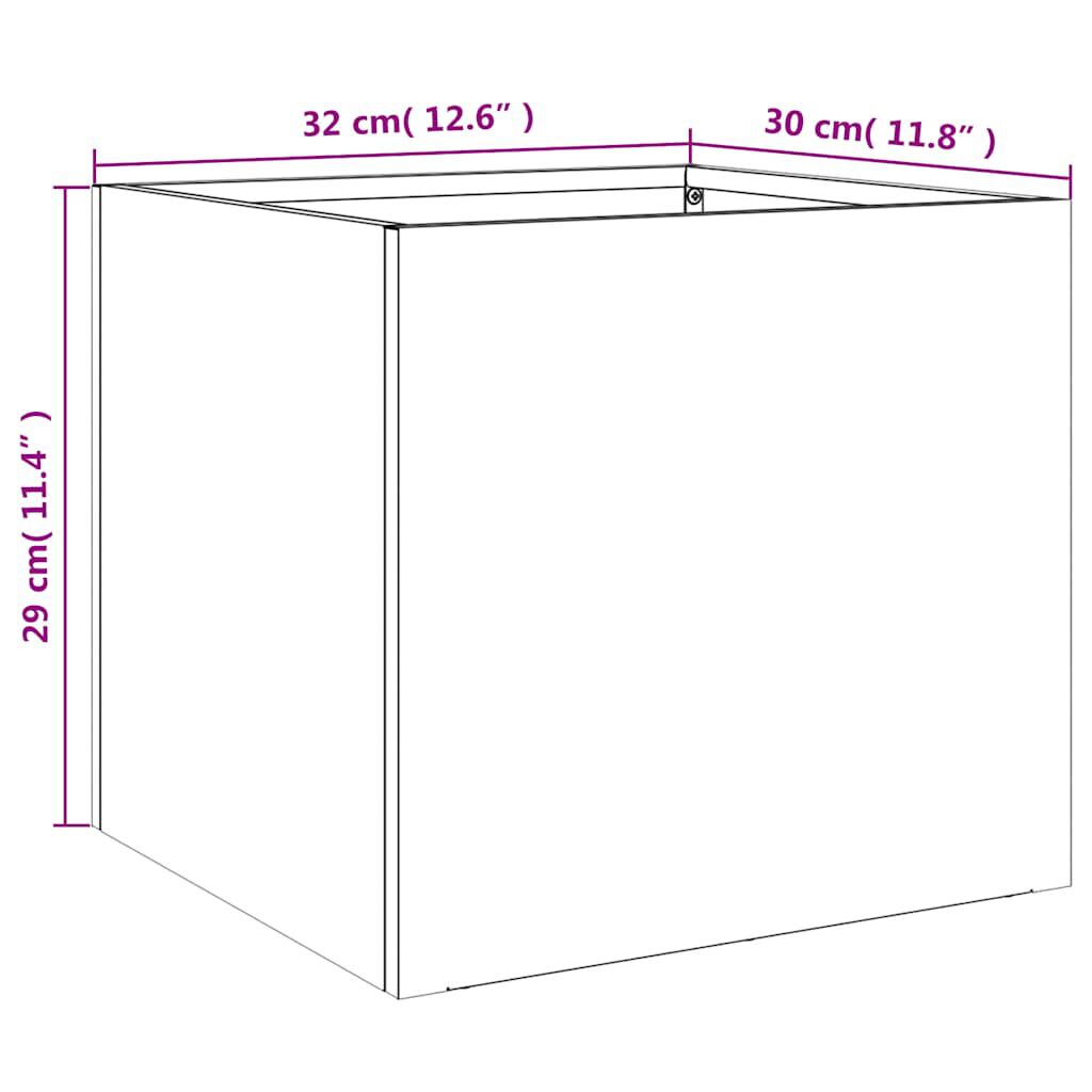vidaXL Ζαρντινιέρες 2 τεμ. Ασημί 32x30x29 εκ. από Γαλβανισμένο Χάλυβα