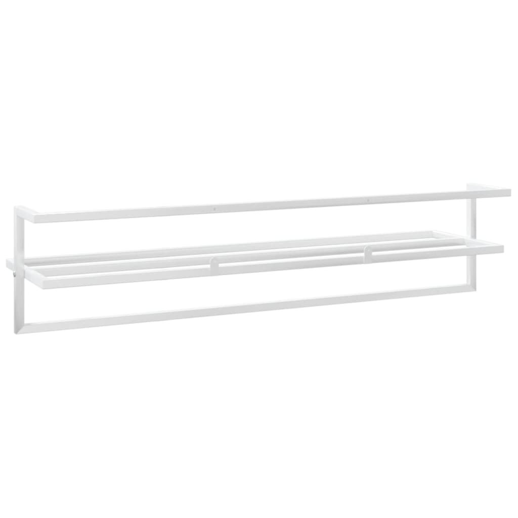 vidaXL Βάση για Πετσέτες Επιτοίχια Λευκή 95 x 25 x 22 εκ. Σιδερένια