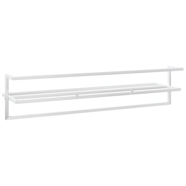 vidaXL Βάση για Πετσέτες Επιτοίχια Λευκή 95 x 25 x 22 εκ. Σιδερένια