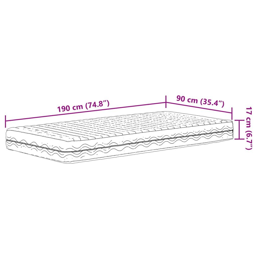 vidaXL Καναπές Κρεβάτι με Στρώμα Λευκό 90x190 εκ. Μασίφ Ξύλο Πεύκου