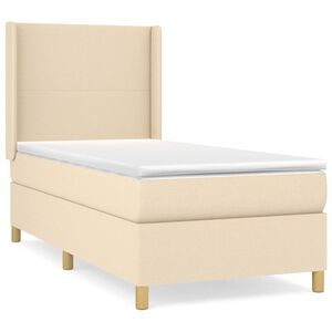 vidaXL &Kappa;&rho;&epsilon;&beta;ά&tau;&iota; Boxspring &mu;&epsilon; &Sigma;&tau;&rho;ώ&mu;&alpha; &Kappa;&rho;&epsilon;&mu; 90x190 &epsilon;&kappa;.&Upsilon;&phi;&alpha;&sigma;&mu;ά&tau;&iota;&nu;&omicron;