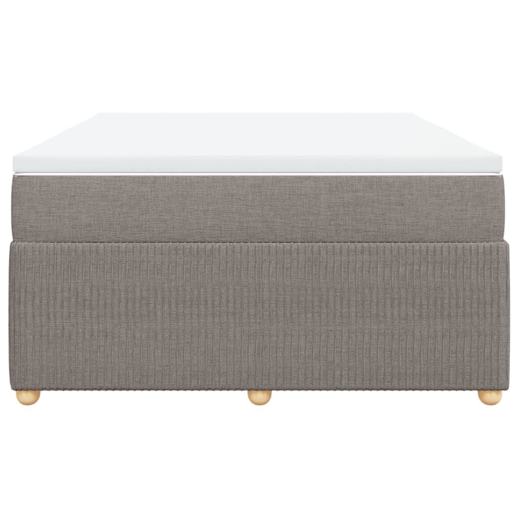 vidaXL Κρεβάτι Boxspring με Στρώμα Taupe 140x190 εκ. Υφασμάτινο