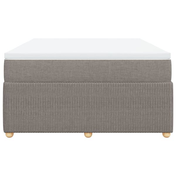vidaXL Κρεβάτι Boxspring με Στρώμα Taupe 140x190 εκ. Υφασμάτινο