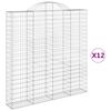 vidaXL Συρματοκιβώτια Τοξωτά 12 τεμ. 200x30x200/220 εκ. Γαλβαν. Ατσάλι