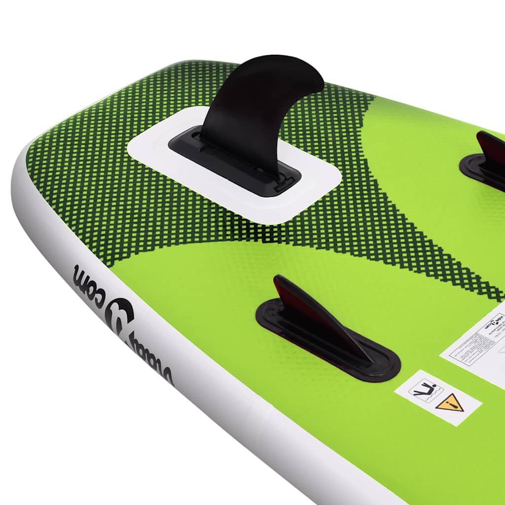 vidaXL Σανίδα SUP Φουσκωτή Σετ Πράσινη 300 x 76 x 10 εκ.