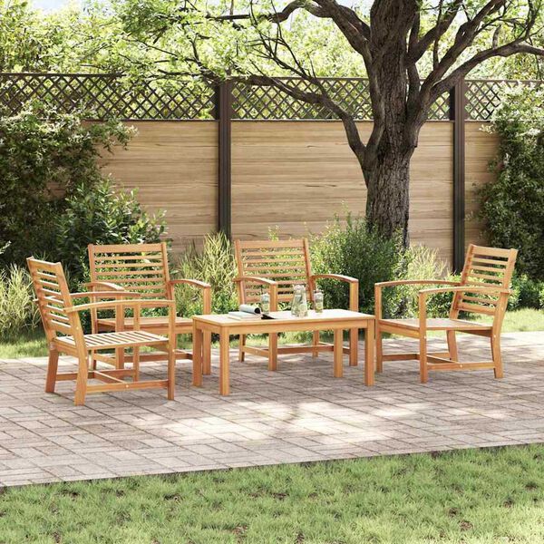 Σετ Καναπέ Κήπου 5 pcs Φυσικό Μασίφ ξύλο teak