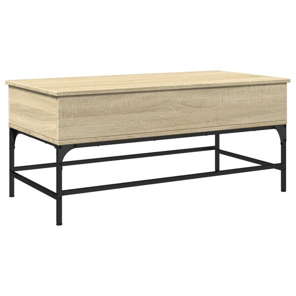 vidaXL Τραπεζάκι Σαλονιού Sonoma Δρυς 100x50x45εκ Επεξ. Ξύλο + Μέταλλο