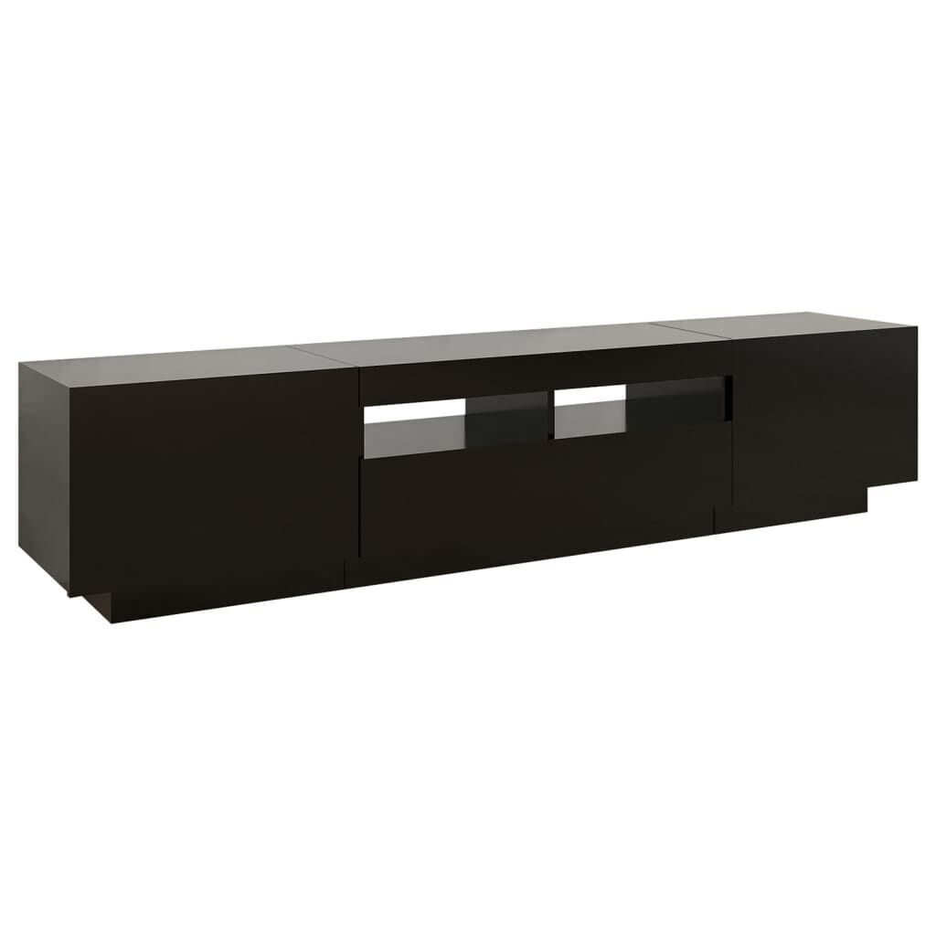 vidaXL Έπιπλο Τηλεόρασης με LED Μαύρο 180 x 35 x 40 εκ.
