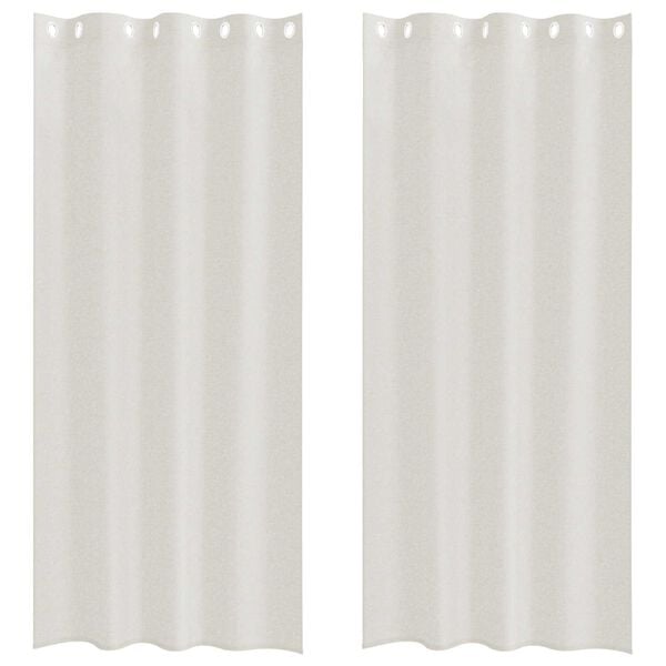 vidaXL Κουρτίνες με κουρτίνες 2 pcs Κρεμ 140 x 260 εκ. Πολυεστέρας