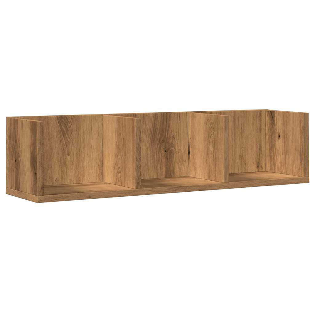 vidaXL Ράφι Τοίχου για CD Τεχνίτης Δρυς 75 x 18 x 18 εκ. Μοριοσανίδα