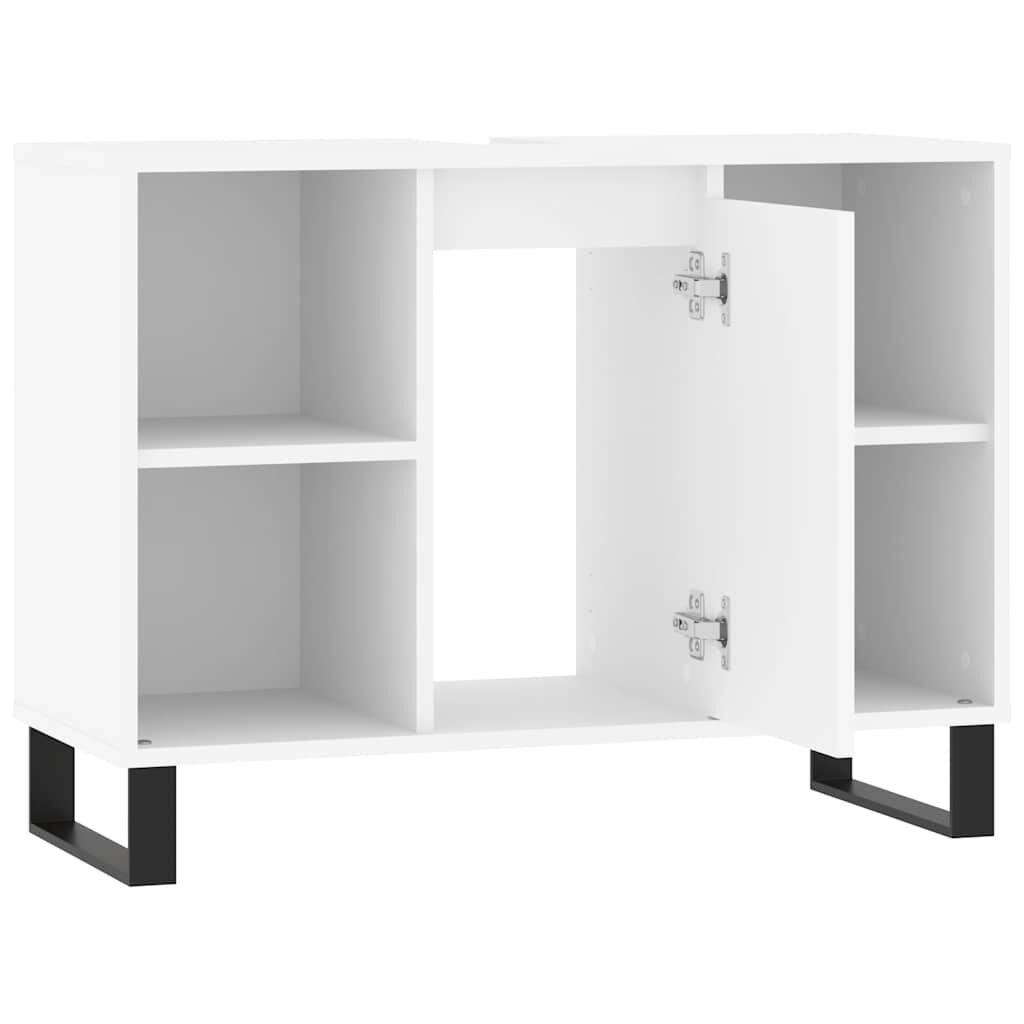 vidaXL Ντουλάπι Μπάνιου Λευκό 80 x 33 x 60 εκ. Επεξεργασμένο Ξύλο