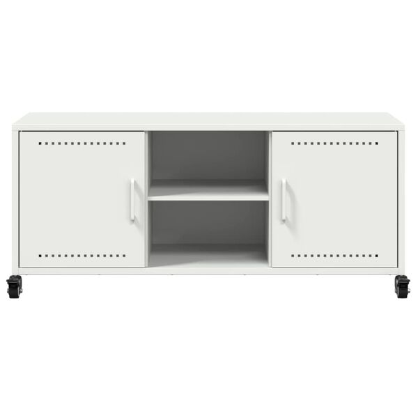 vidaXL Έπιπλο Τηλεόρασης Λευκό 100,5x39x43,5 εκ. Ατσάλι
